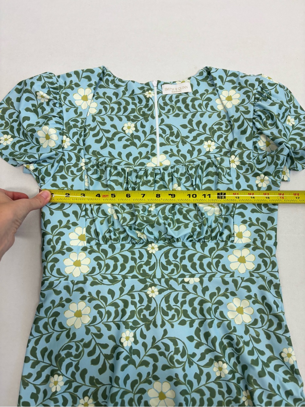 Smith & Quinn Floral Square Neck Midi Dress Size M - Picture 9 of 12